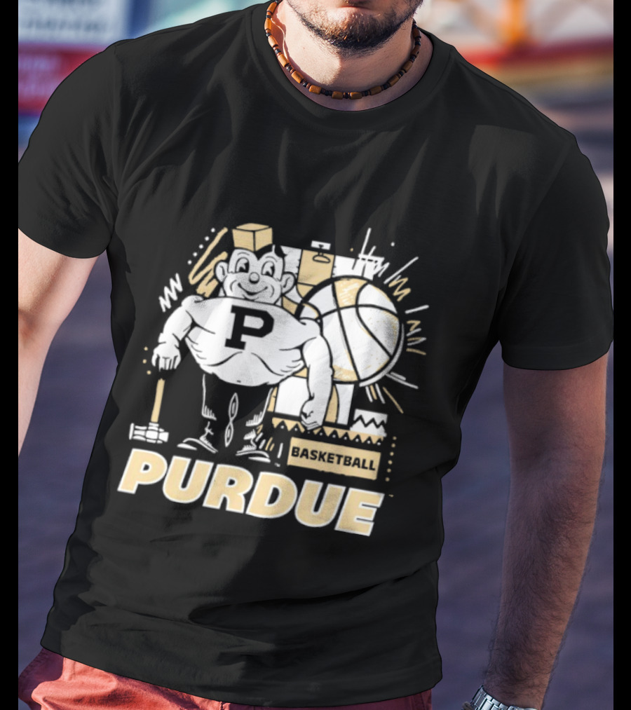Purdue Basketball Mascot With Basketball T-Shirt