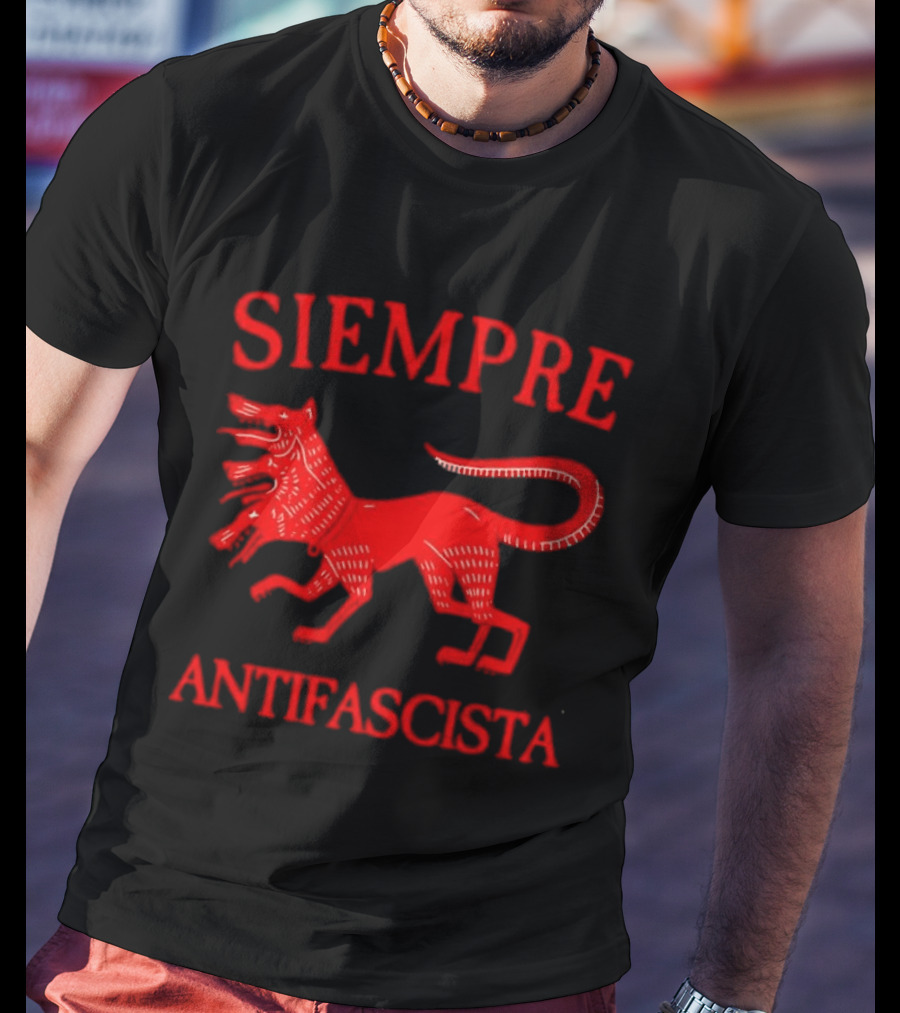 Siempre Antifascista Three Headed Dog Cerberus T-Shirt