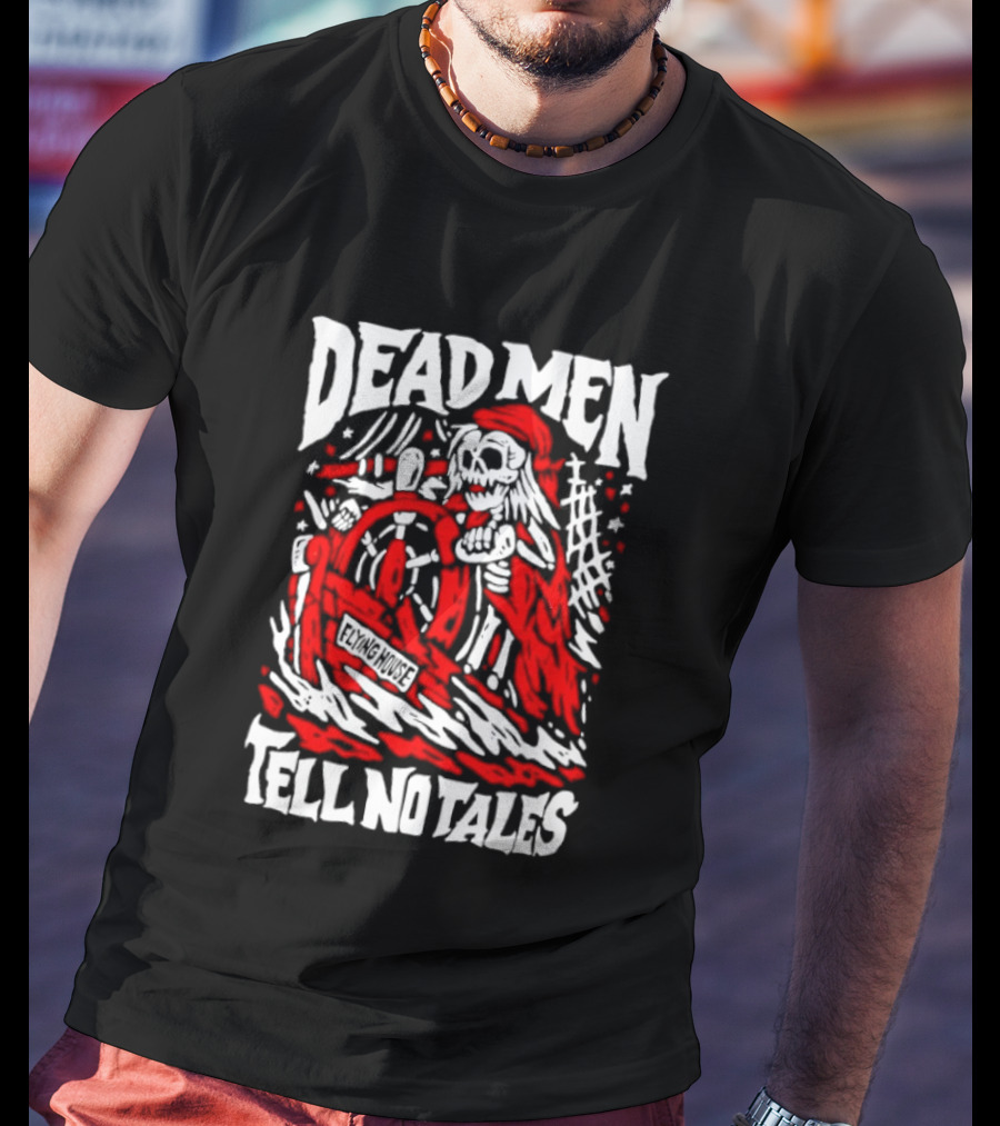 Dead Men Tell No Tales Skeleton Pirate Wheel T-Shirt