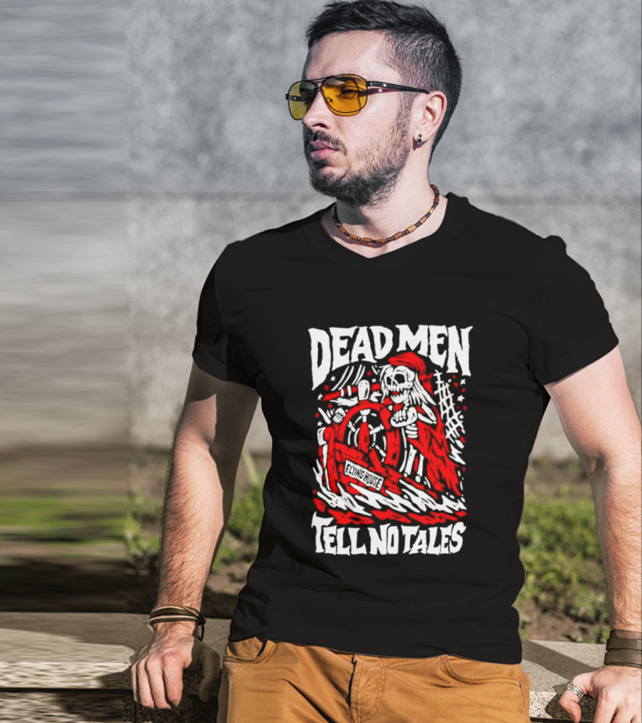 Dead Men Tell No Tales Skeleton Pirate Wheel T-Shirt