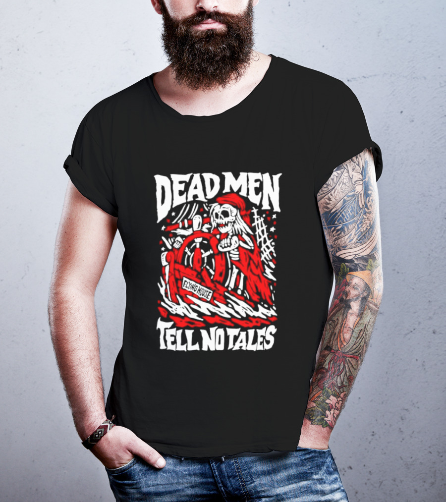 Dead Men Tell No Tales Skeleton Pirate Wheel T-Shirt