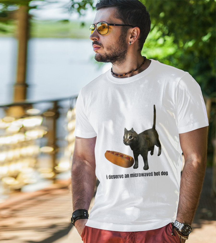 I Deserve An Microwaved Hot Dog Cat And Sausage Combo T-Shirt