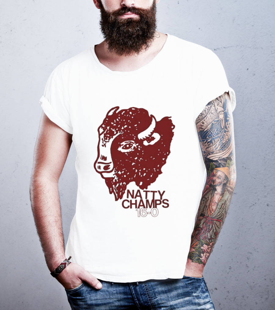 Indiana Hoosiers Natty Champs 16 0 Bison Head Celebration T-Shirt