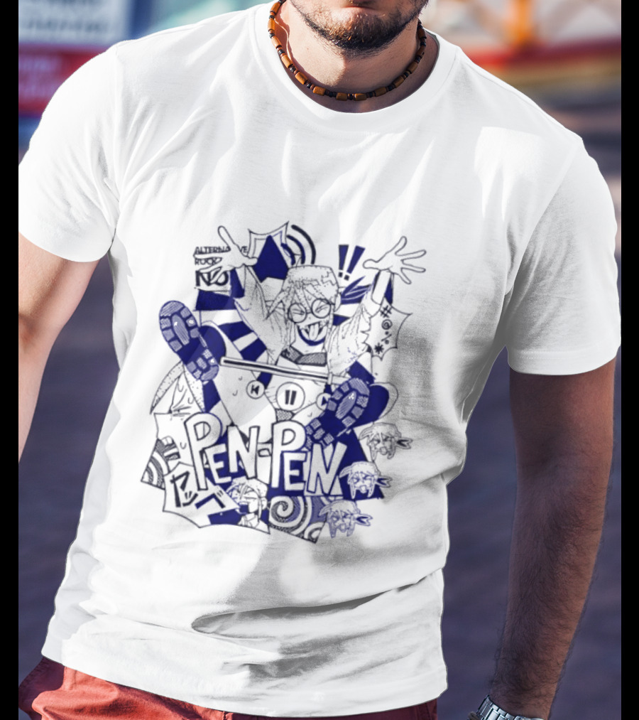 Pen Pen Playback Vibrant Comic Style Exclamation Fun T-Shirt