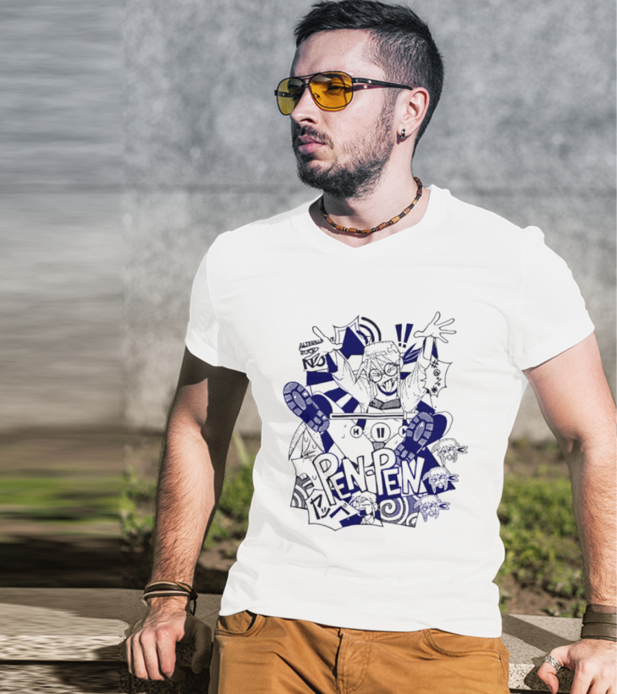 Pen Pen Playback Vibrant Comic Style Exclamation Fun T-Shirt