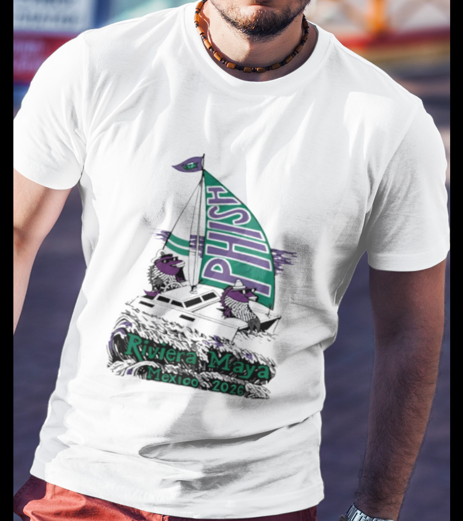 Phish Riviera Maya Mexico 2026 Sailboat Dolphins T-Shirt