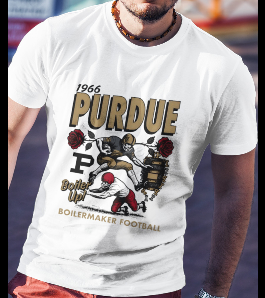1966 Purdue Boilermaker Football Rose Bowl Boiler Up T-Shirt