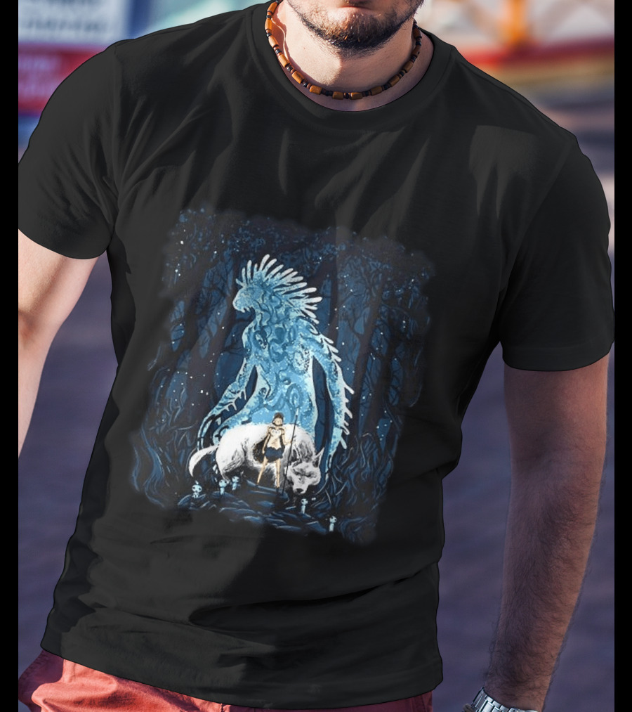 San And Forest Spirit Princess Mononoke Anime Iconic Forest Scene T-Shirt