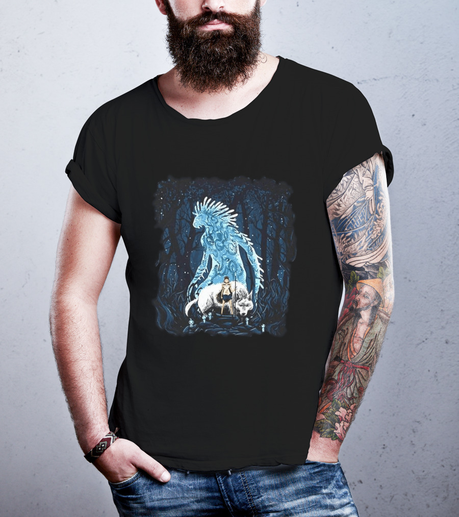 San And Forest Spirit Princess Mononoke Anime Iconic Forest Scene T-Shirt