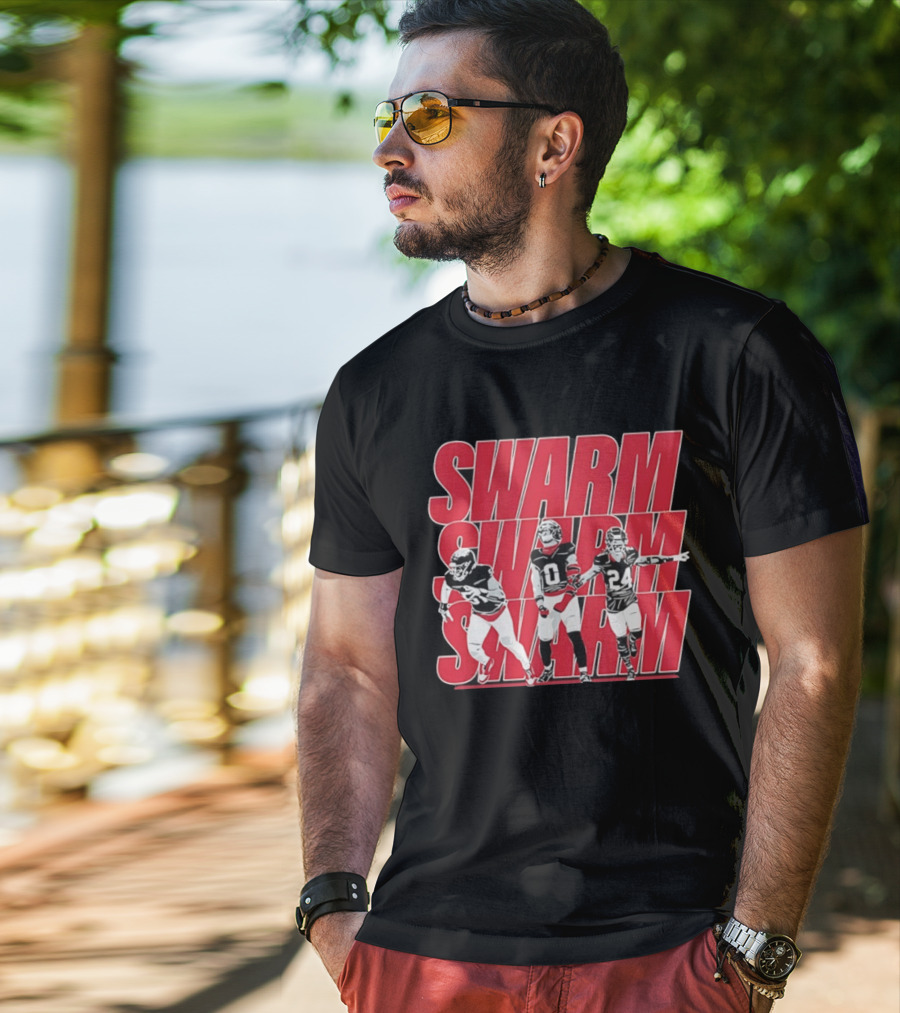 Houston Texans Swarm Swarm Swarm Derek Stingley Jr Football T-Shirt