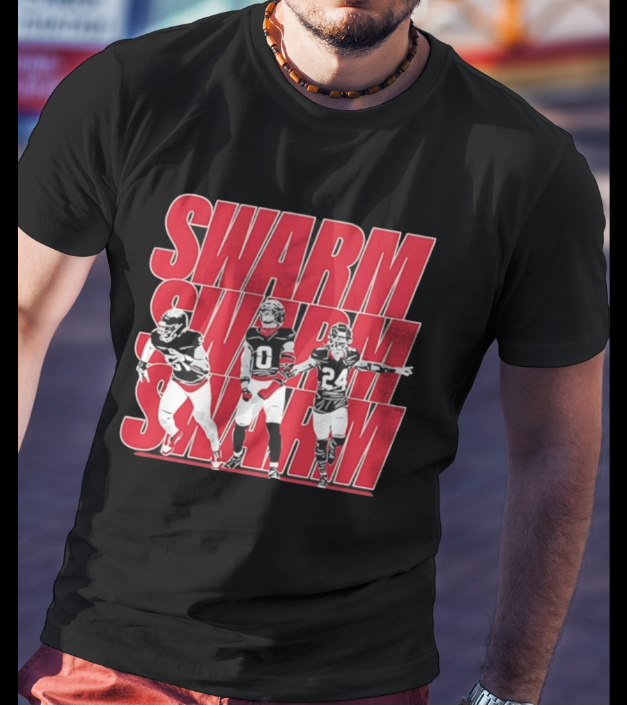 Houston Texans Swarm Swarm Swarm Derek Stingley Jr Football T-Shirt