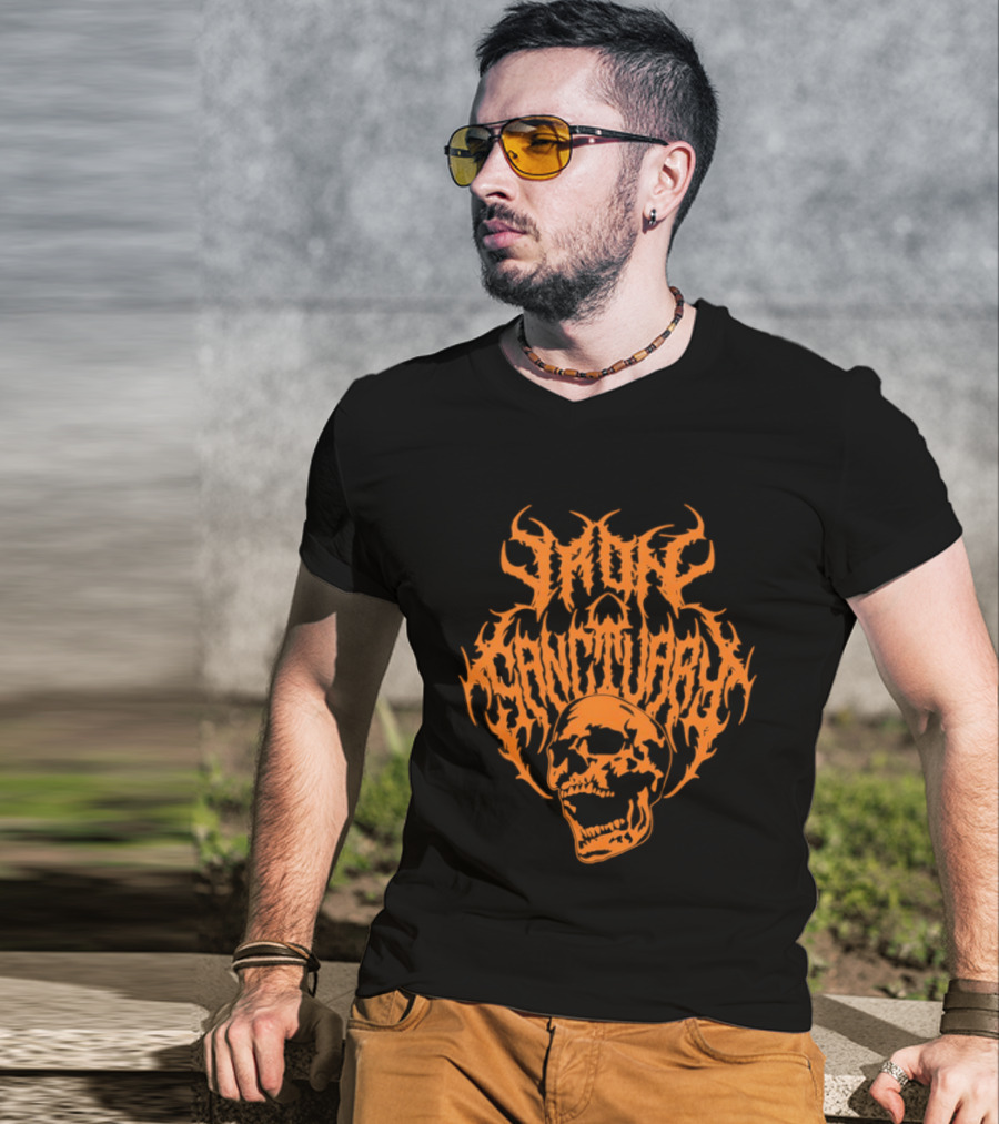 Iron Sanctuary Bxactiv Skull Metal Orange Inferno T-Shirt