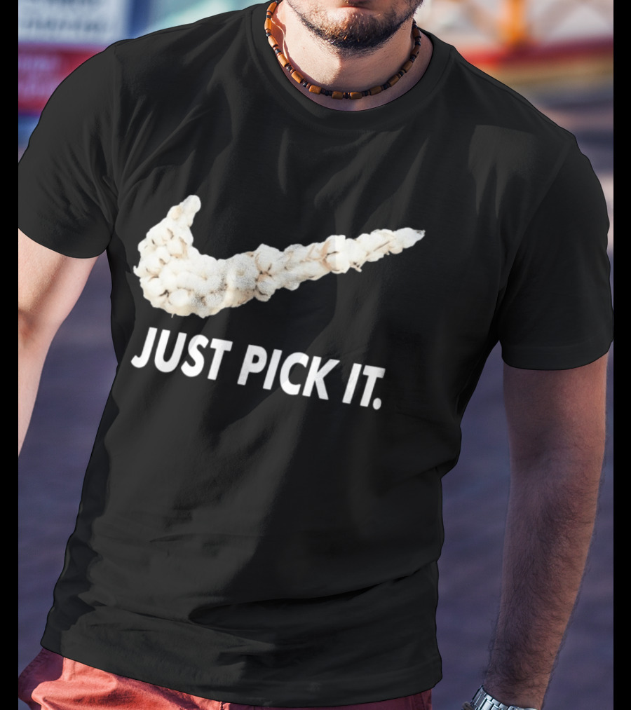 JUST PICK IT Cotton Swoosh T-Shirt