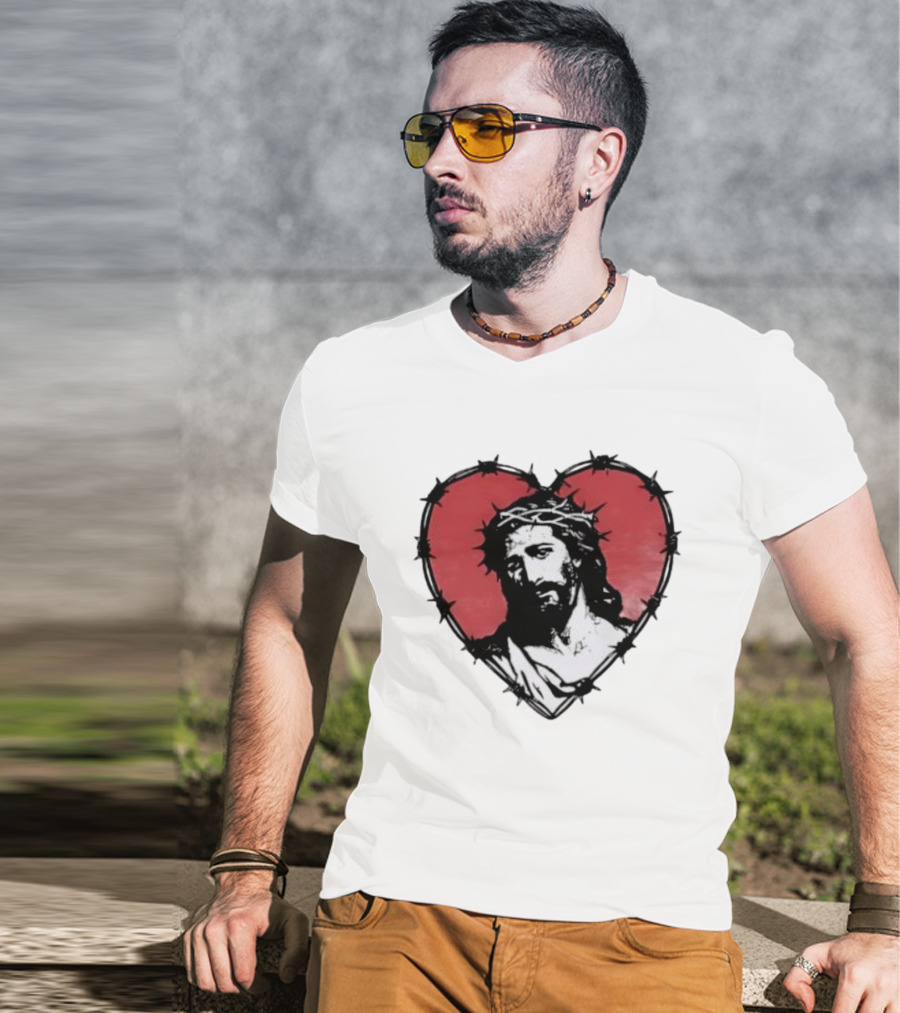 Jesus Crown Of Thorns Heart T-Shirt