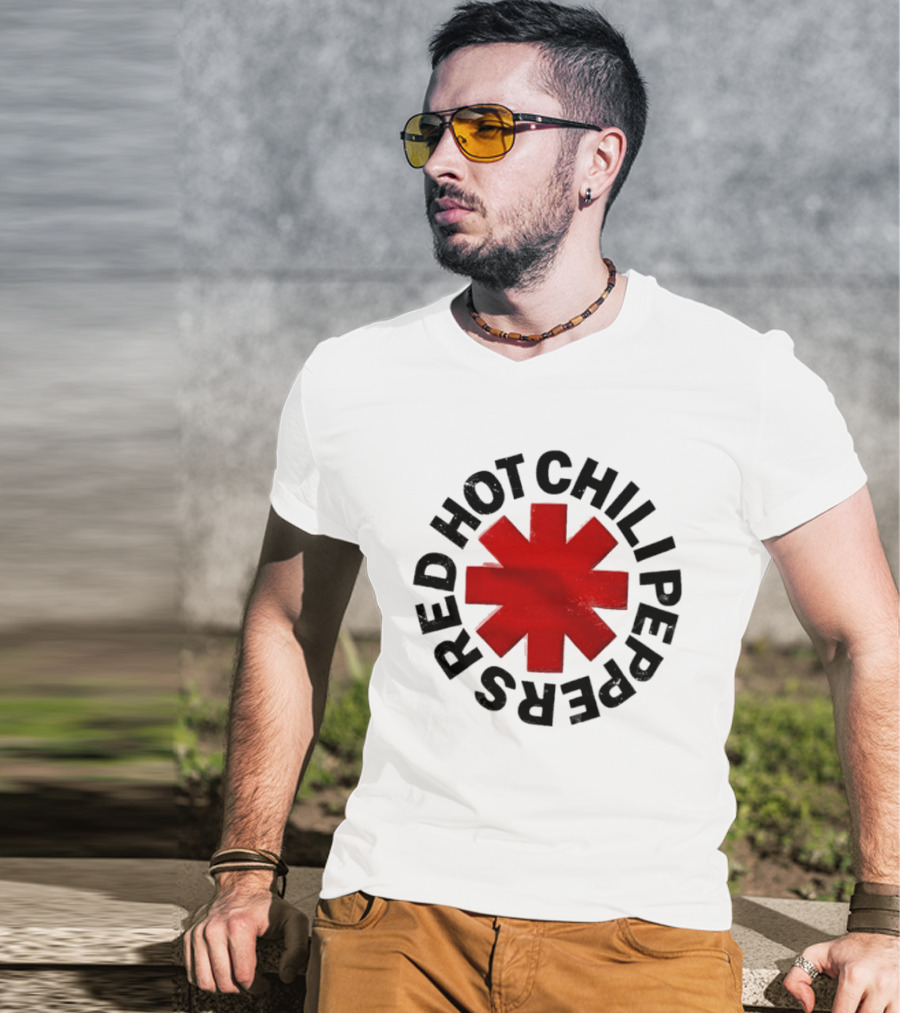 Red Hot Chili Peppers Red Asterisk Iconic Band T-Shirt