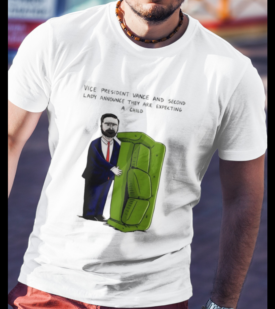 Vice President Vance And Second Lady Expecting Child Iconic Couch Scene T-Shirt