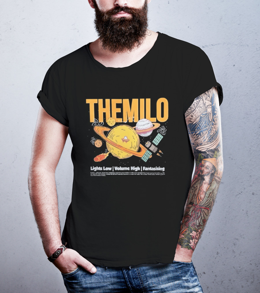 The Milo Space Planets Lights Low Volume High Fantasizing T-Shirt