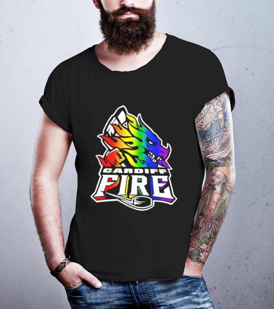 Cardiff Fire Pride Rainbow Hockey T-Shirt