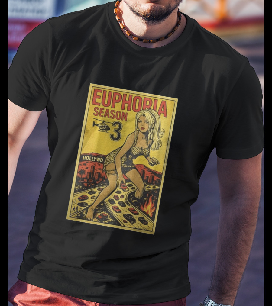 Euphoria Season 3 Hollywood Giant Woman Retro Comic T-Shirt