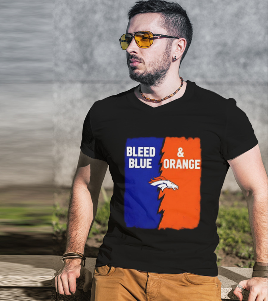 Bleed Blue And Orange Denver Broncos T-Shirt