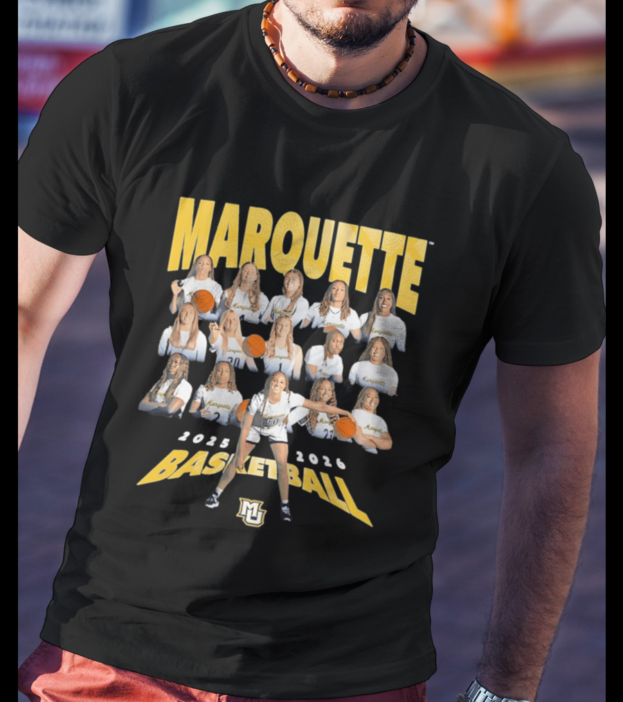 Marquette 2025 2026 Women's Basketball Team Collage T-Shirt