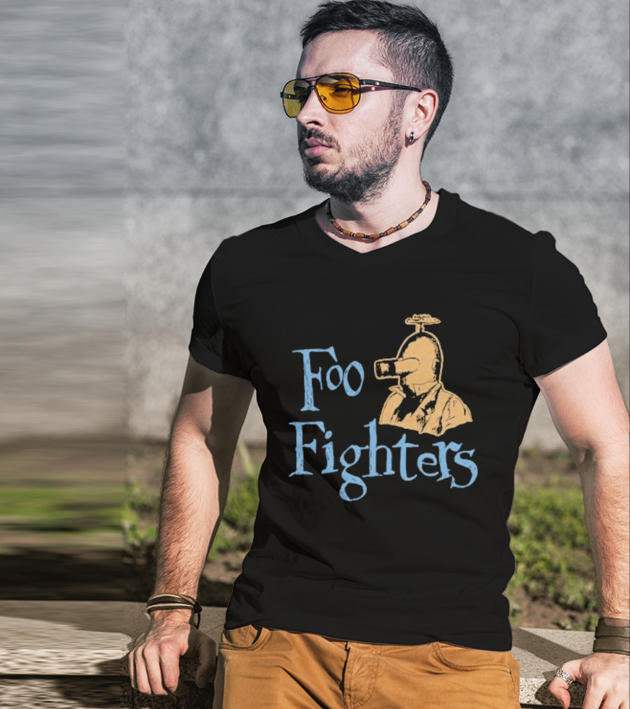 Foo Fighters Retro Pilot Helmet Sketch T-Shirt