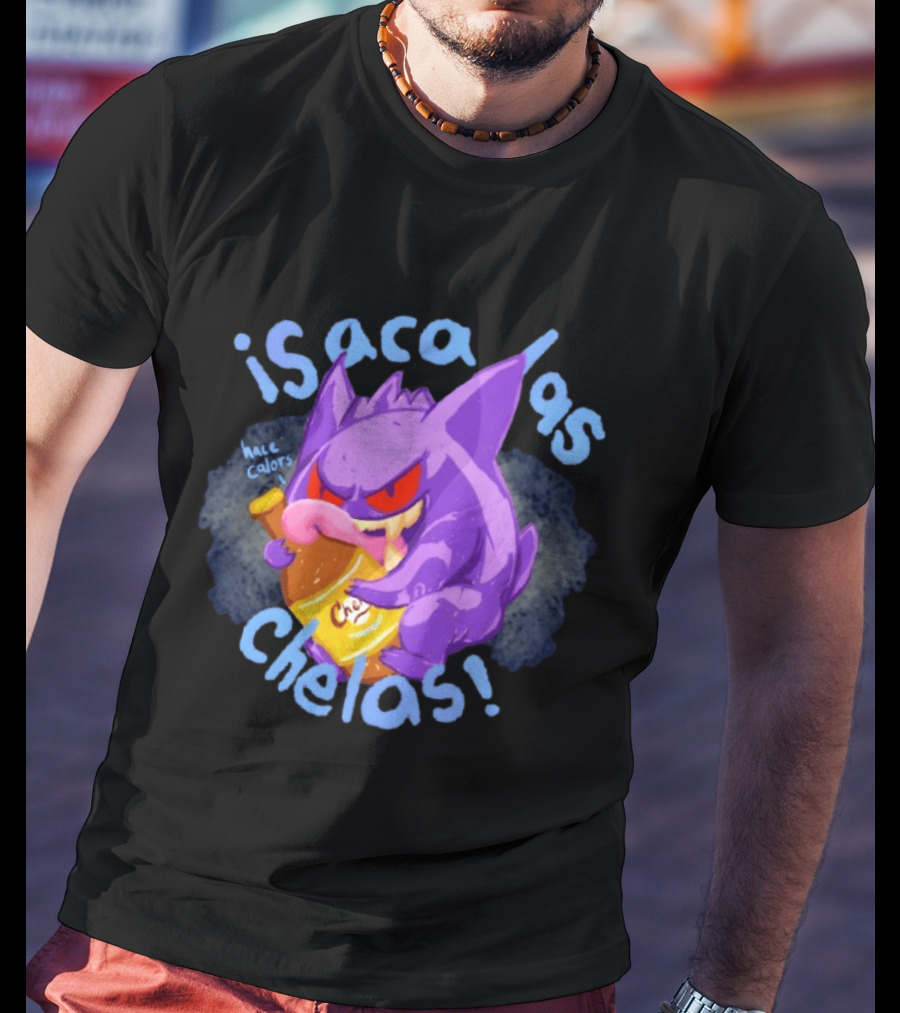 Gengar Pokémon Isaca Las Chelas Beer Mac Calors T-Shirt