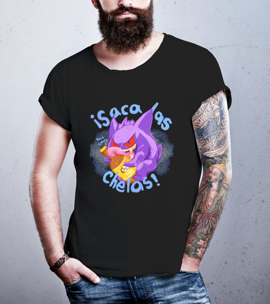 Gengar Pokémon Isaca Las Chelas Beer Mac Calors T-Shirt