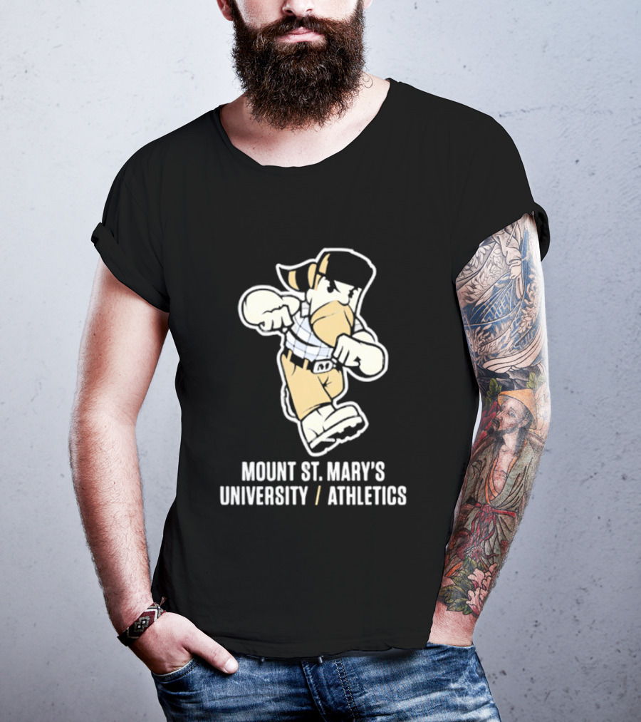 Mount St. Mary's University Athletics Sports Mascot Fight Pose T-Shirt