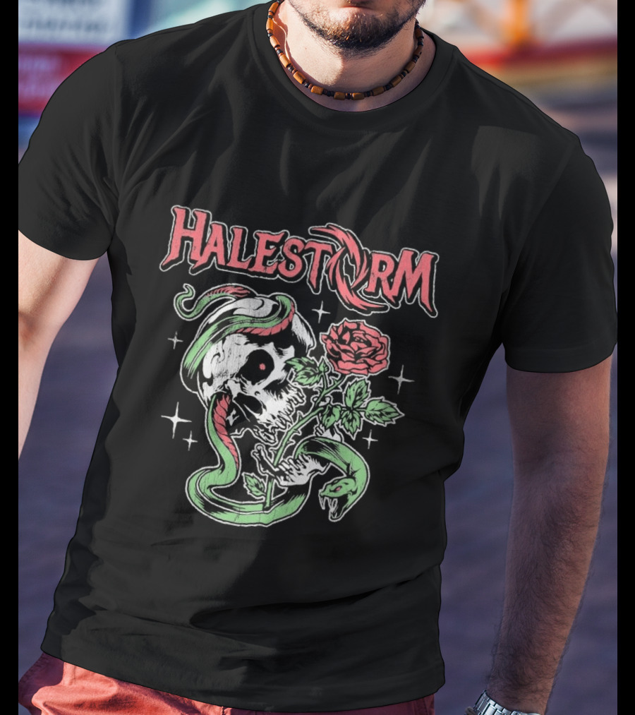 Halestorm Skull Snake Rose Star T-Shirt
