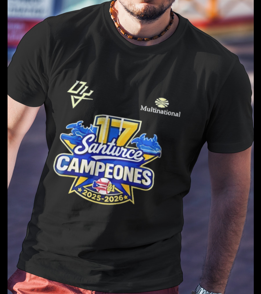 Santurce Campeones 2023 2026 LBPRC 17 Multinational T-Shirt