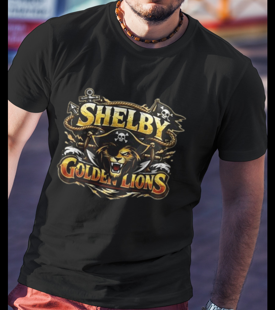 Shelby Golden Lions Pirate Theme Anime Night 2026 T-Shirt