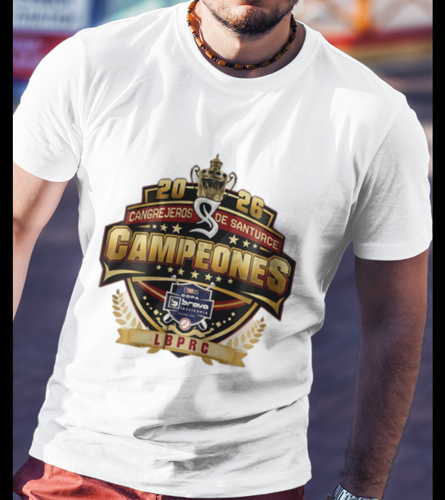 Cangrejeros De Santurce 2026 Campeones Celebrate LBPRC Trophy Baseball T-Shirt