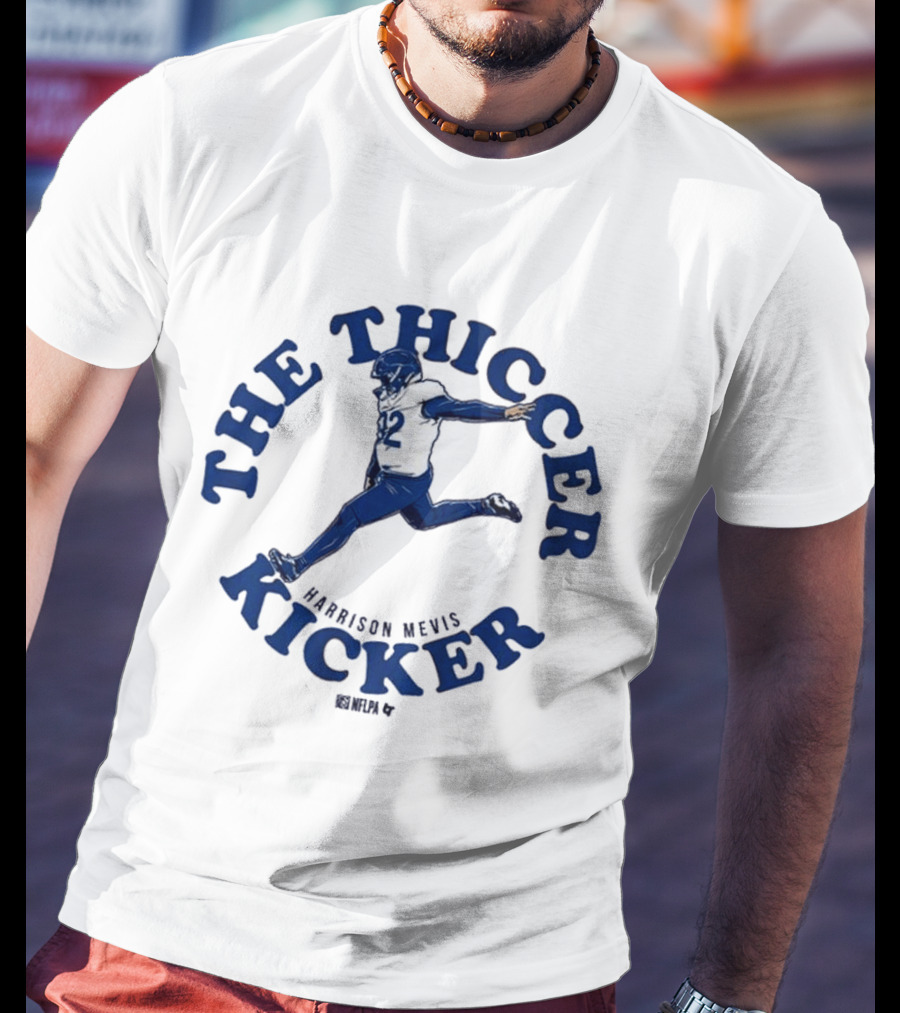 Harrison Mevis The Thiccer Kicker Football Player 92 T-Shirt