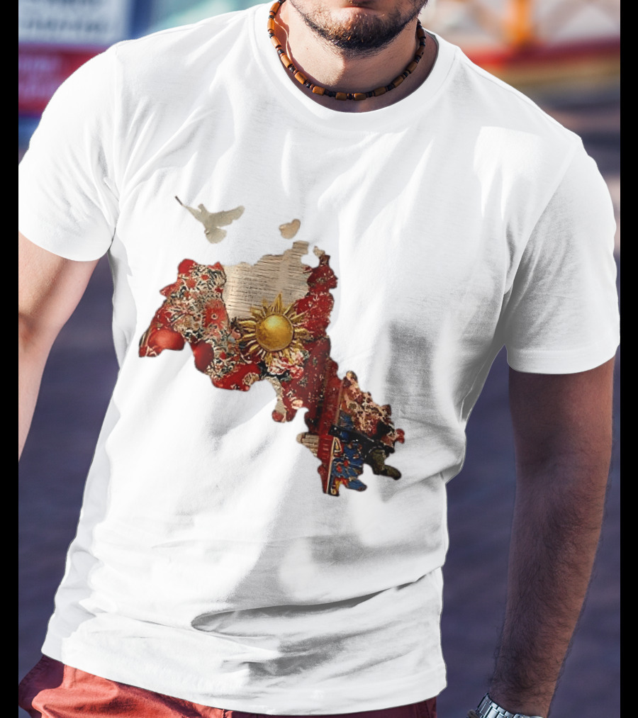 Map Of Kurdistan With Sun And Peace Dove T-Shirt