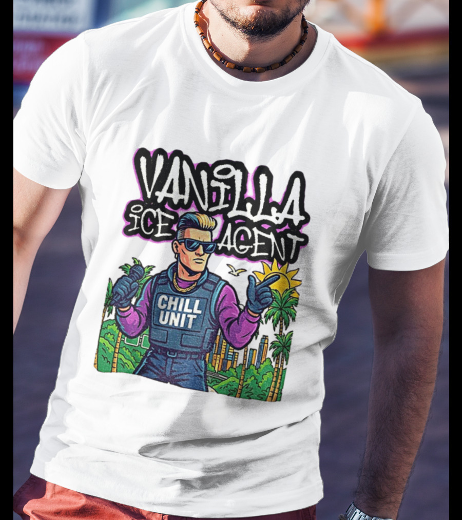 Vanilla Ice Agent Chill Unit Retro Pop Culture Meme T-Shirt