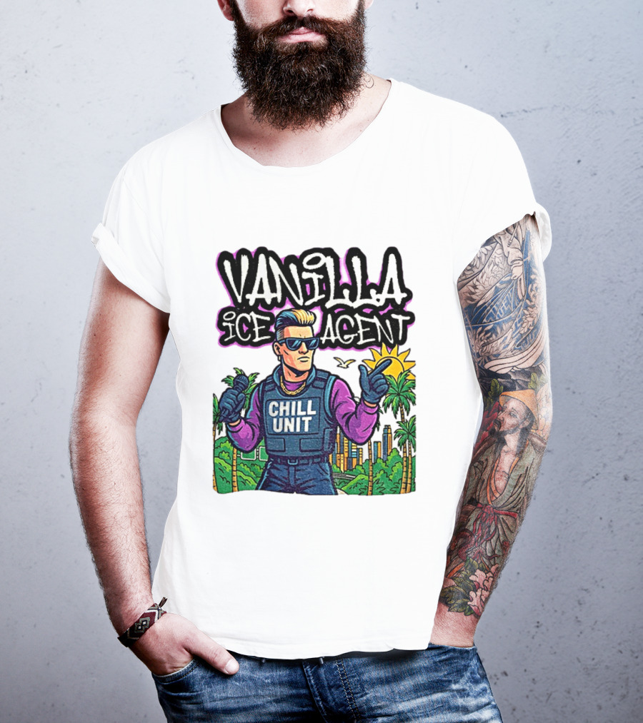 Vanilla Ice Agent Chill Unit Retro Pop Culture Meme T-Shirt