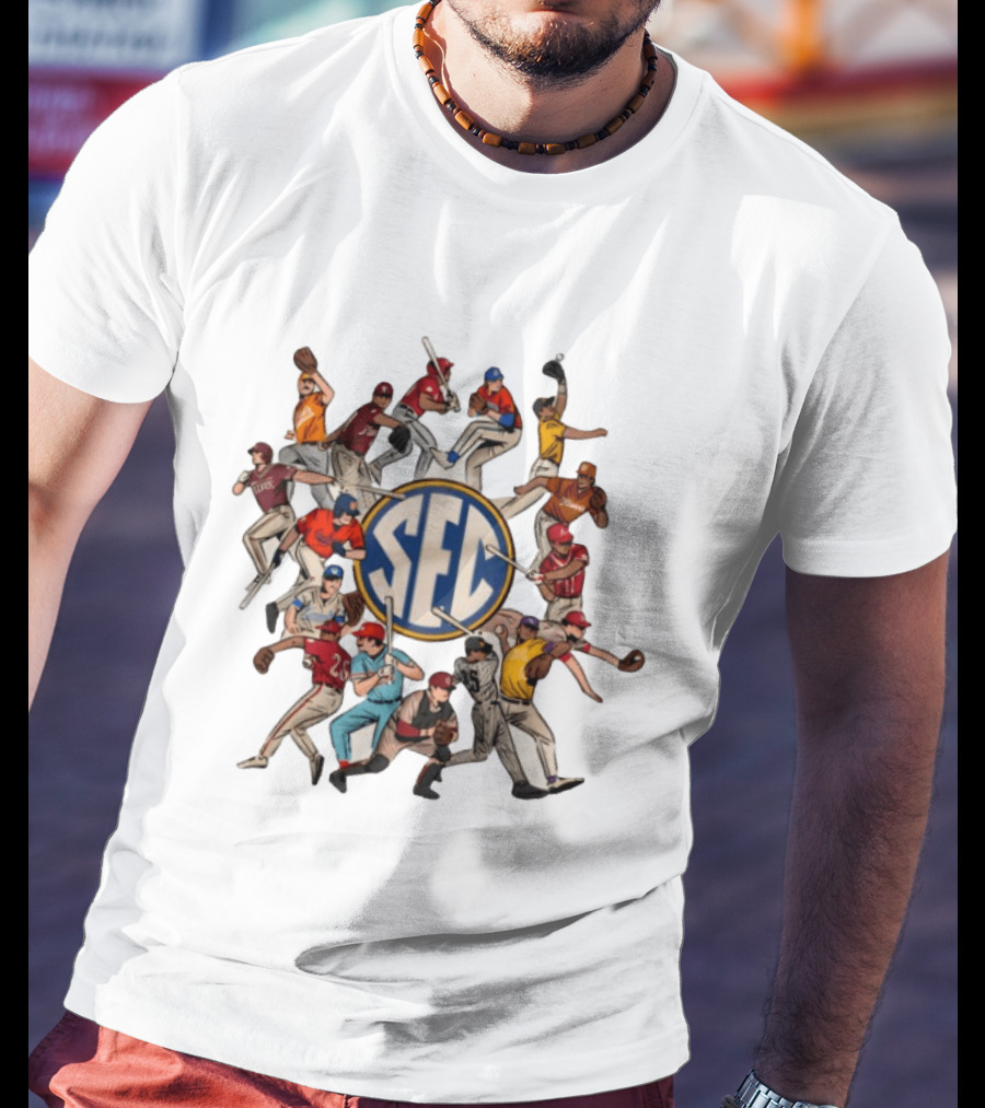 SEC Schools Baseball Players Ole Miss Around The SEC T-Shirt