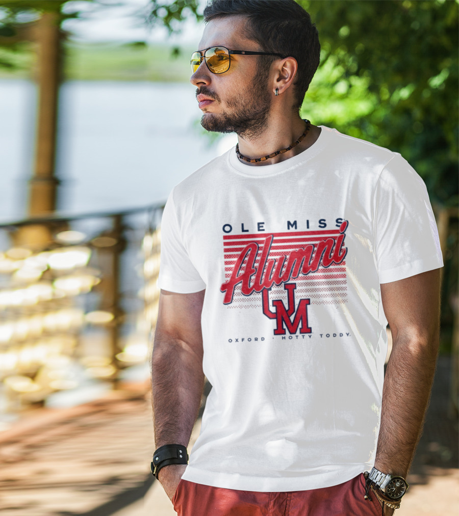 Ole Miss Alumni UM Oxford Hotty Toddy Stripes T-Shirt
