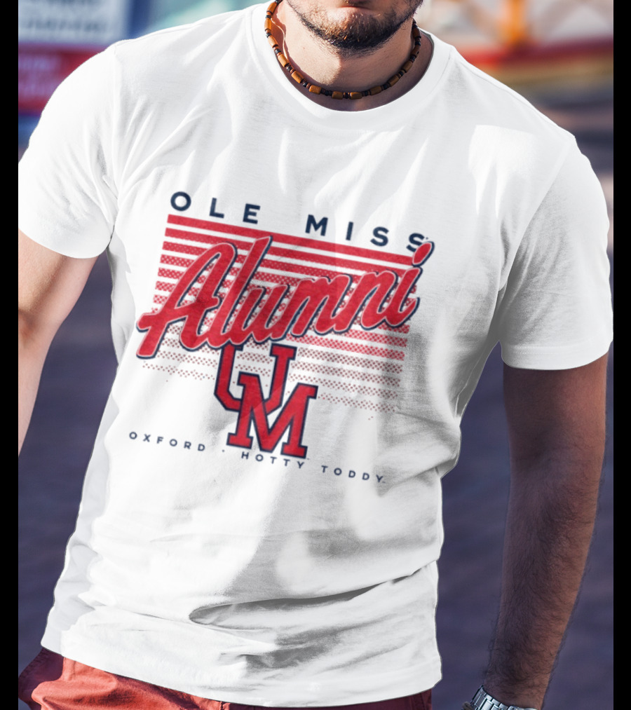 Ole Miss Alumni UM Oxford Hotty Toddy Stripes T-Shirt