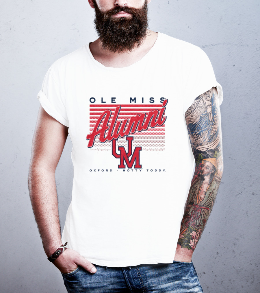 Ole Miss Alumni UM Oxford Hotty Toddy Stripes T-Shirt