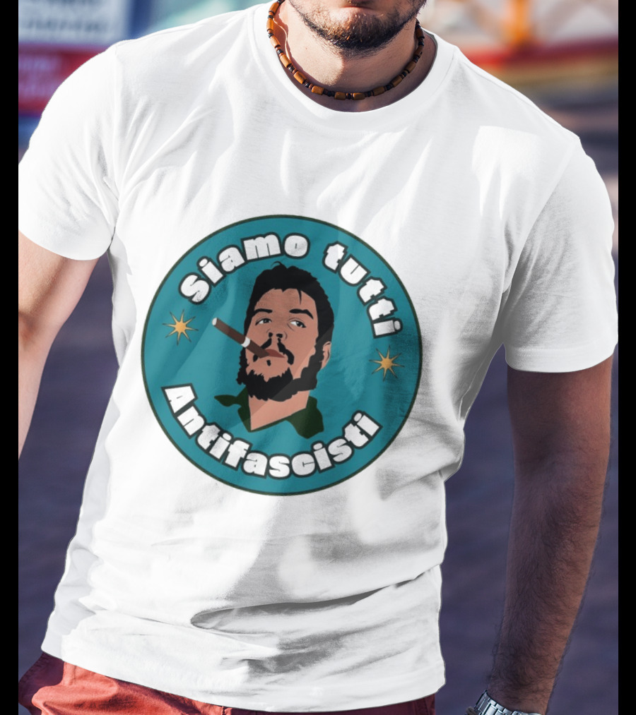 Siamo Tutti Antifascisti Portrait With Cigar And Stars T-Shirt