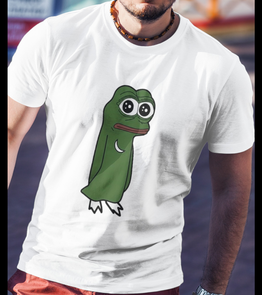 Smolting Pepe Meme Character Crescent Moon Reflection T-Shirt