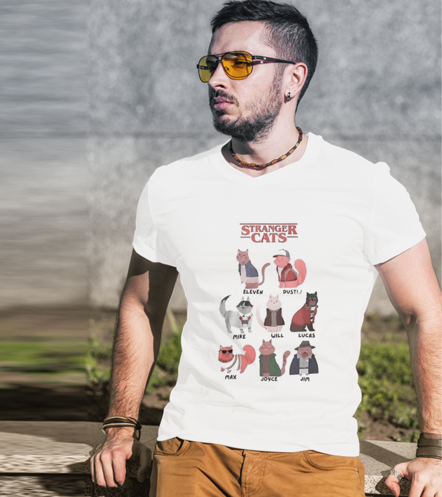 Stranger Cats Eleven Dustin Mike Will Max Hopper 2023 T-Shirt