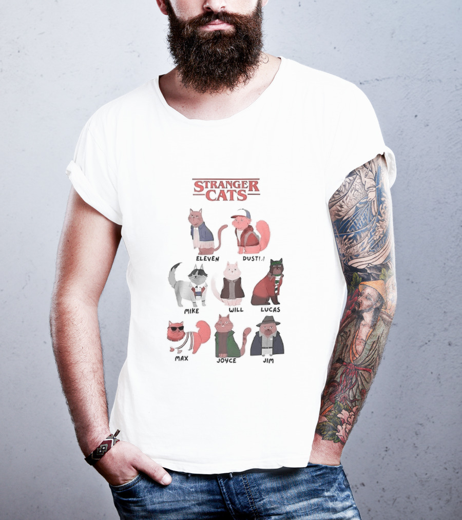 Stranger Cats Eleven Dustin Mike Will Max Hopper 2023 T-Shirt