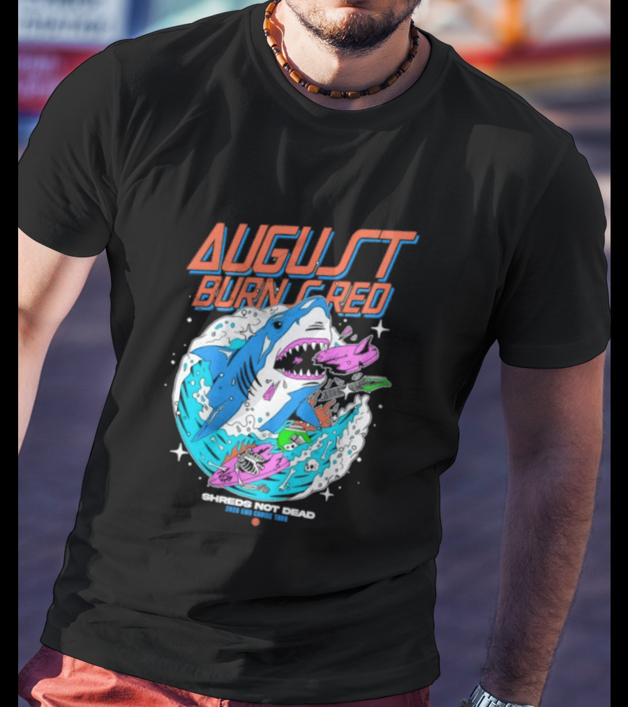 August Burns Red Shreds Not Dead Emo Cruise Tour 2026 Shark Explosion T-Shirt
