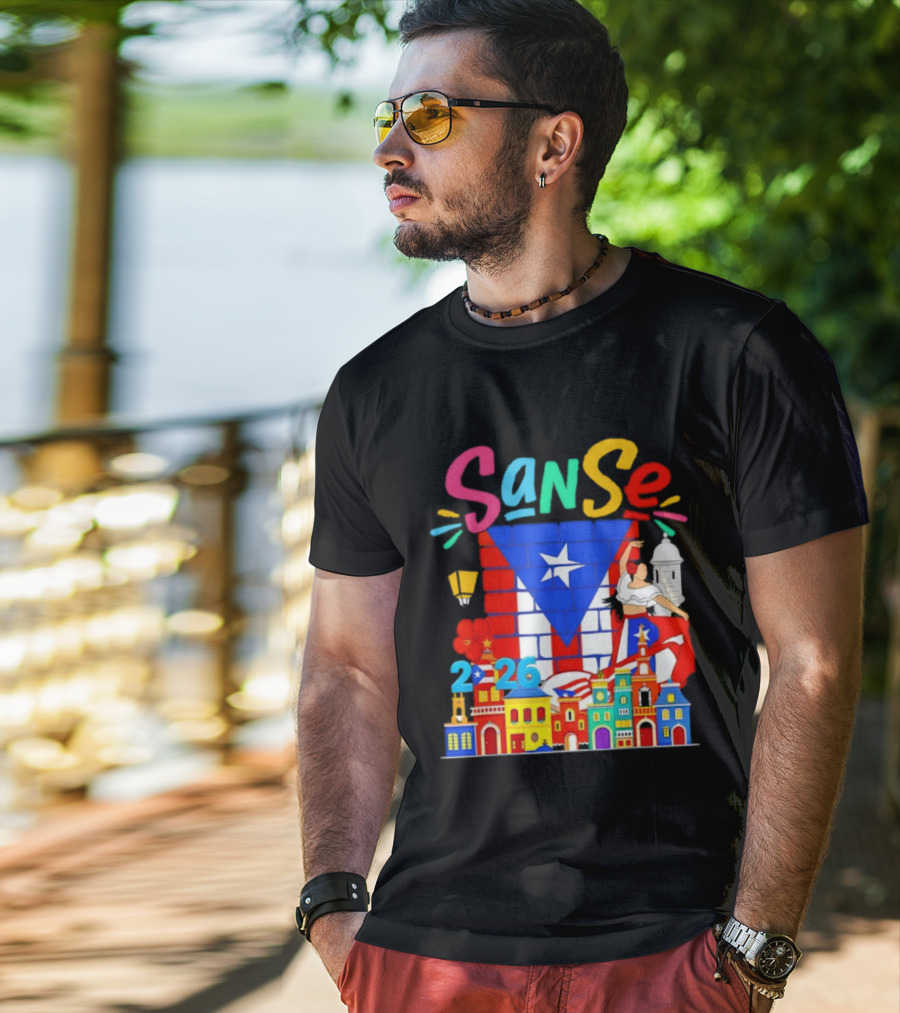 Sanse Festival 2026 Puerto Rican Culture Celebration San Sebastian Balcones De Cora T-Shirt