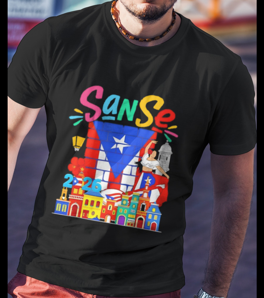 Sanse Festival 2026 Puerto Rican Culture Celebration San Sebastian Balcones De Cora T-Shirt
