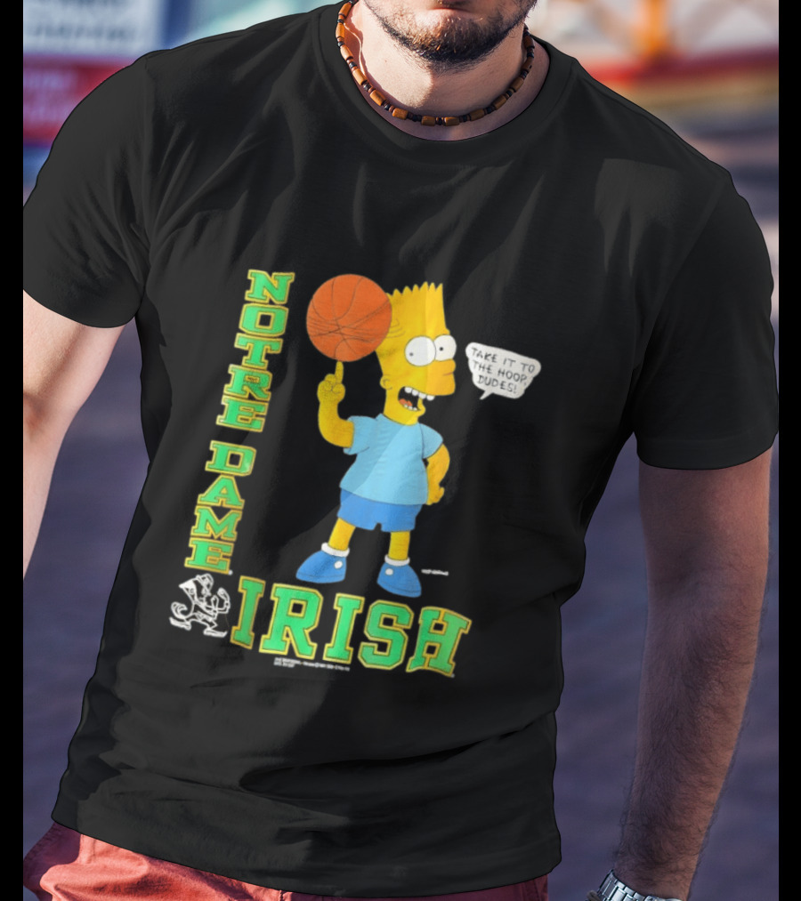 Notre Dame Irish Bart Simpson Basketball Take It To The Hoop Dudes T-Shirt