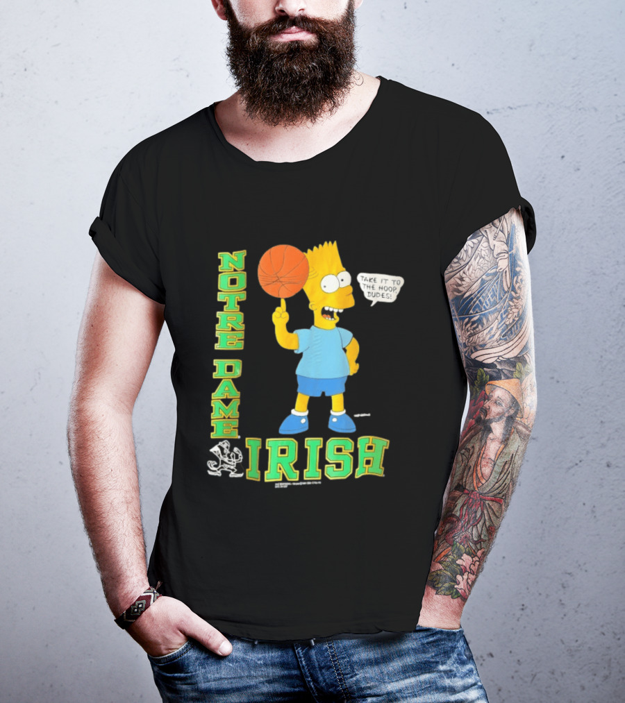 Notre Dame Irish Bart Simpson Basketball Take It To The Hoop Dudes T-Shirt